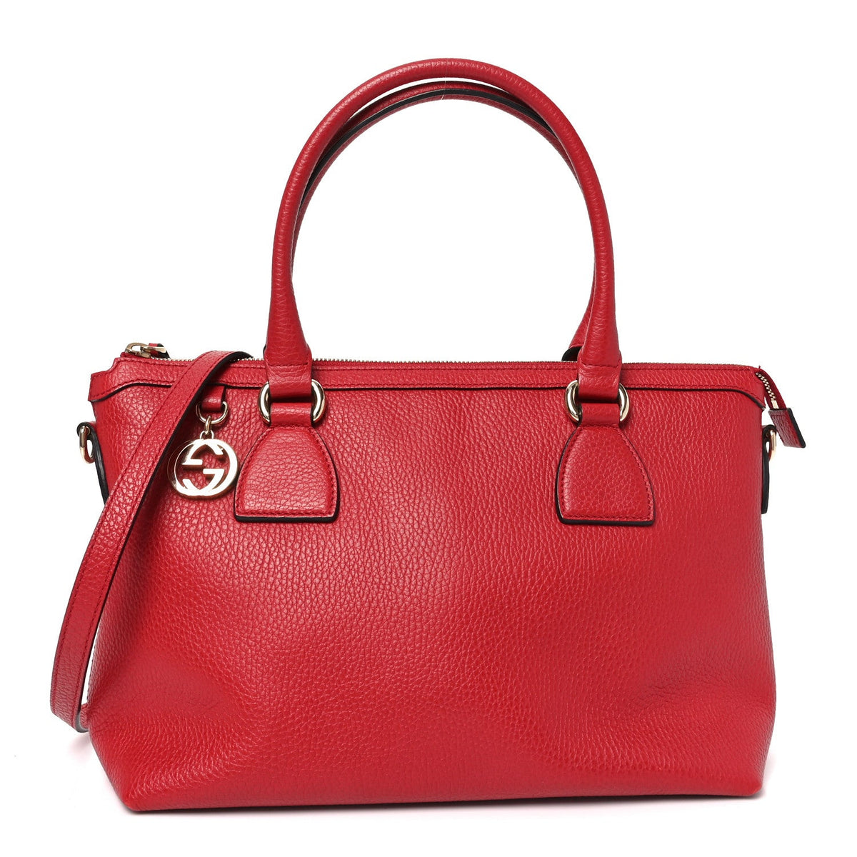 Dollar Calfskin GG Charm Satchel Red