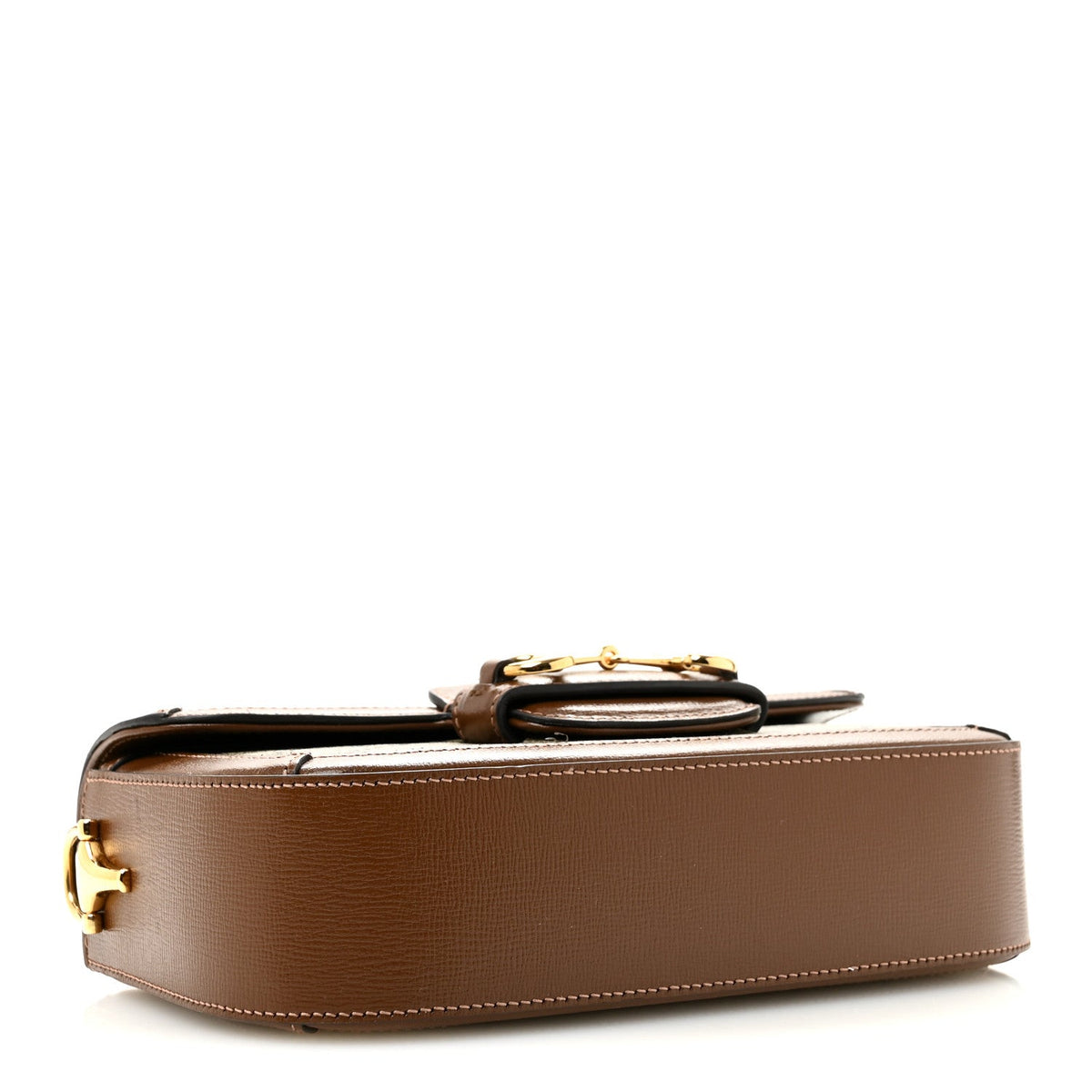 GG Supreme Monogram Small Horsebit 1955 Chain Shoulder Bag Beige Ebony Brown Sugar