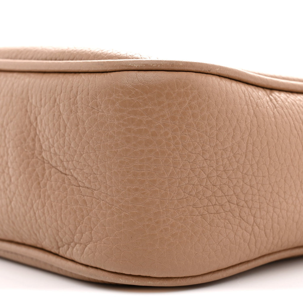 Pebbled Calfskin Small Soho Disco Bag Camelia