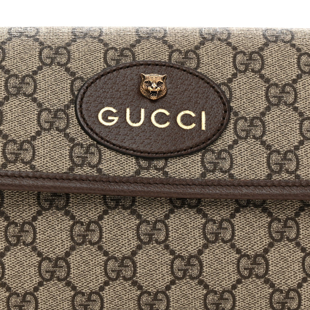 GG Supreme Monogram Neo Vintage Web Belt Bag Brown