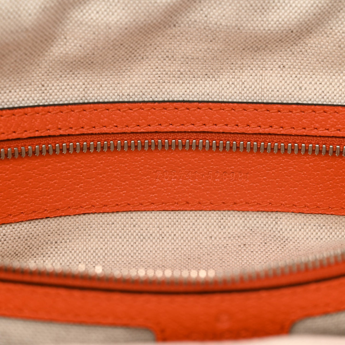 Canvas Logo Embossed Black Tote Natural Orange