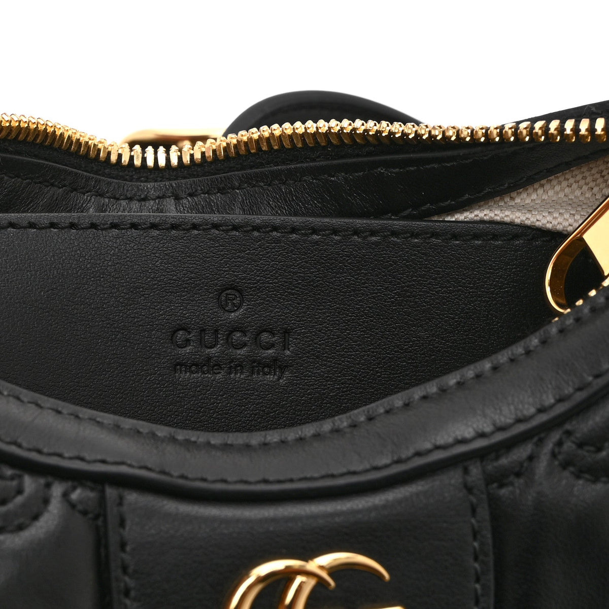 Calfskin GG Matelasse Mini Hobo Shoulder Bag Black