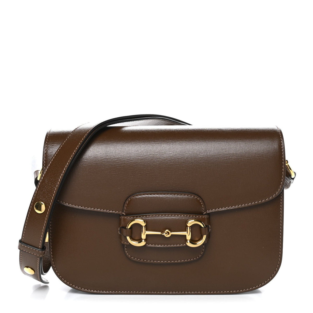 Azalea Calfskin Horsebit 1955 Shoulder Bag Brown Sugar