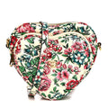 Calfskin Brit Roses Print Matelasse Diagonal Mini Interlocking G Heart Shoulder Bag Multicolor