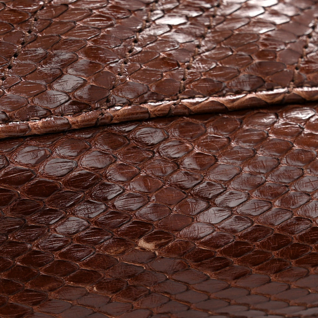 Snakeskin Matelasse Large GG Marmont Slim Tote Brown