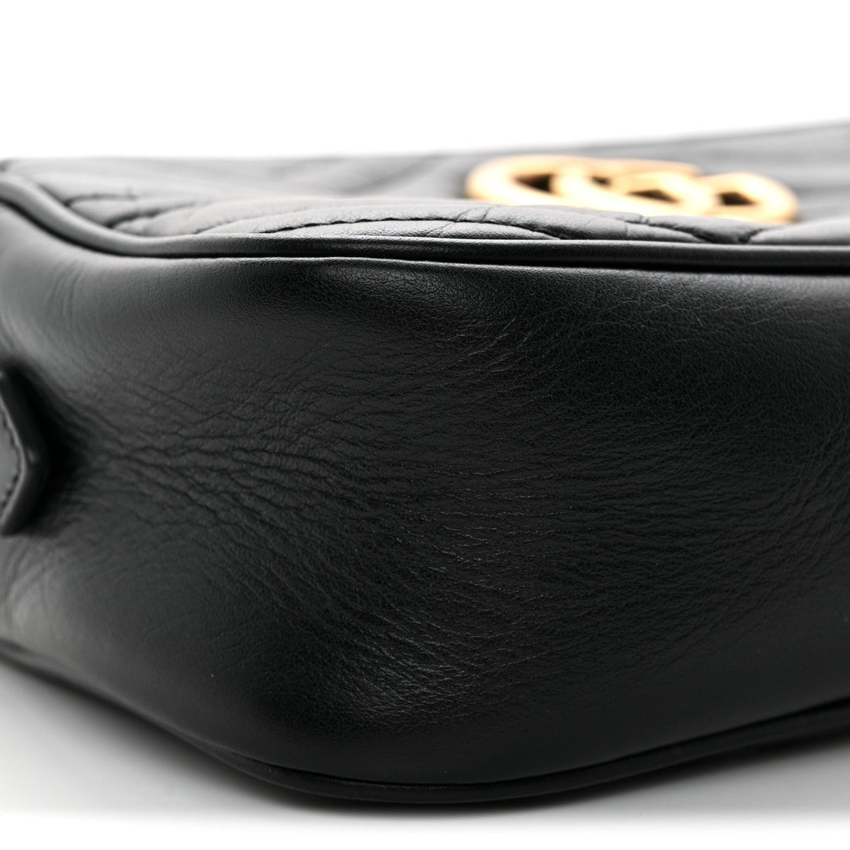 Calfskin Matelasse Small GG Marmont Chain Shoulder Bag Black
