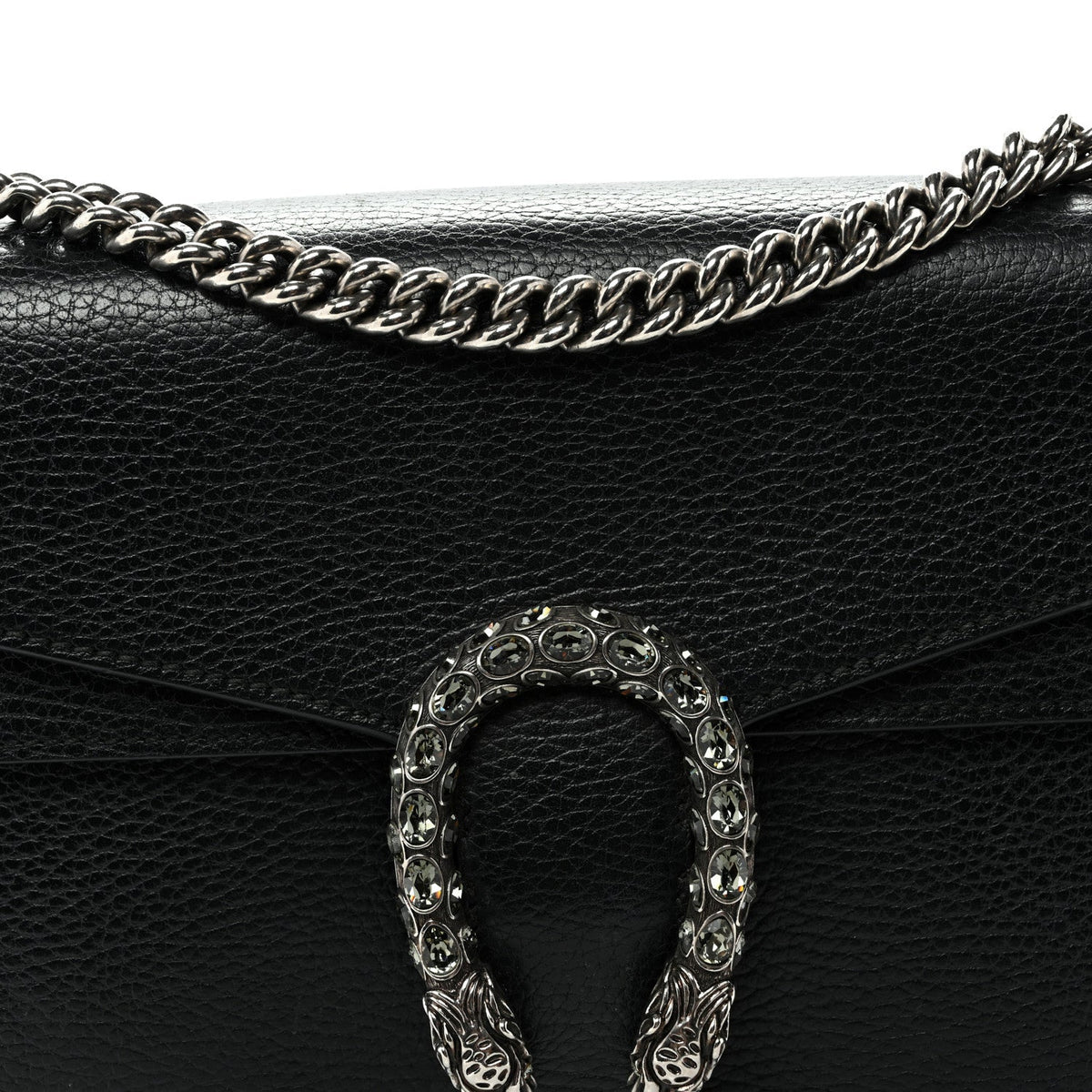 Pebbled Calfskin Small Dionysus Shoulder Bag Black