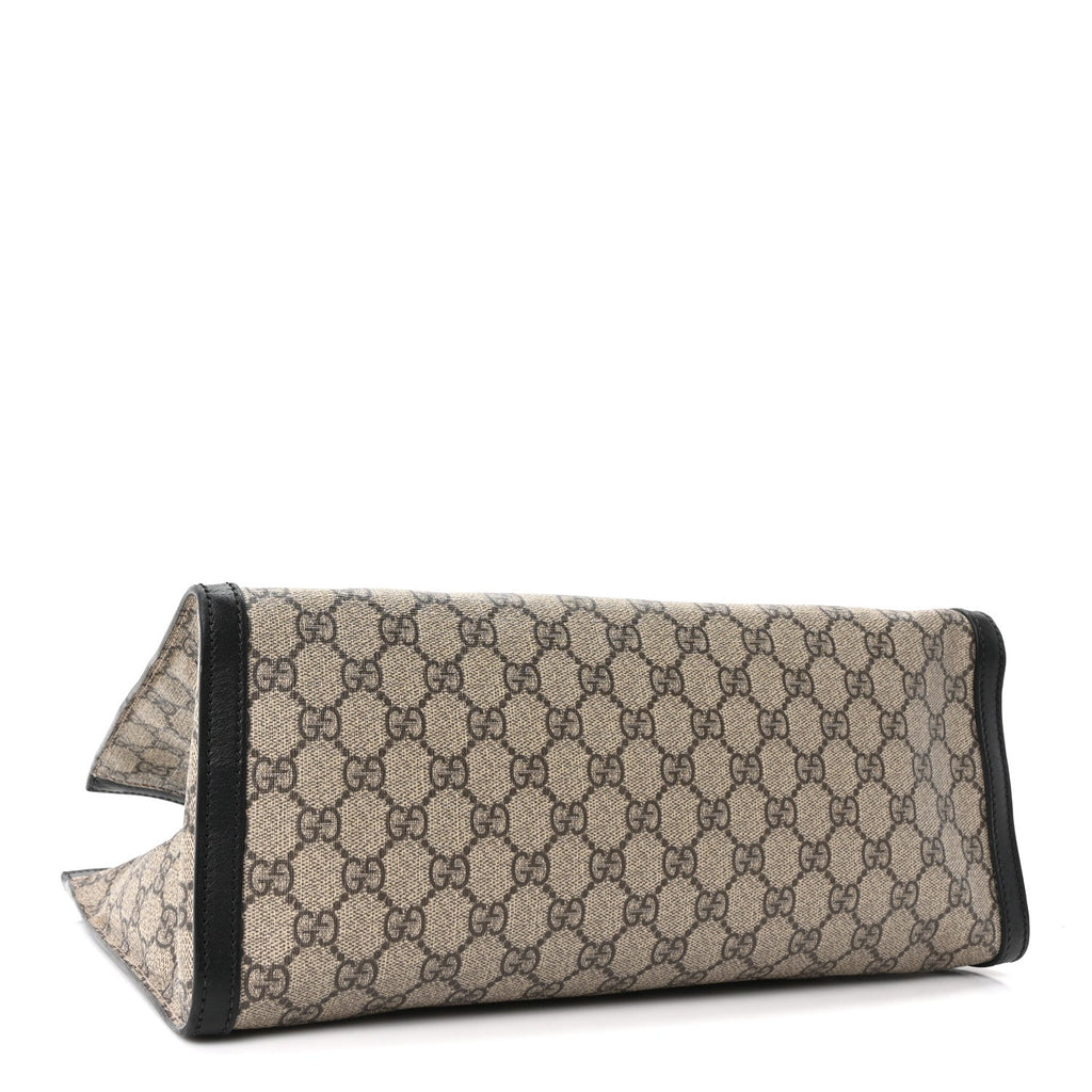 GG Supreme Monogram Medium Padlock Tote Black