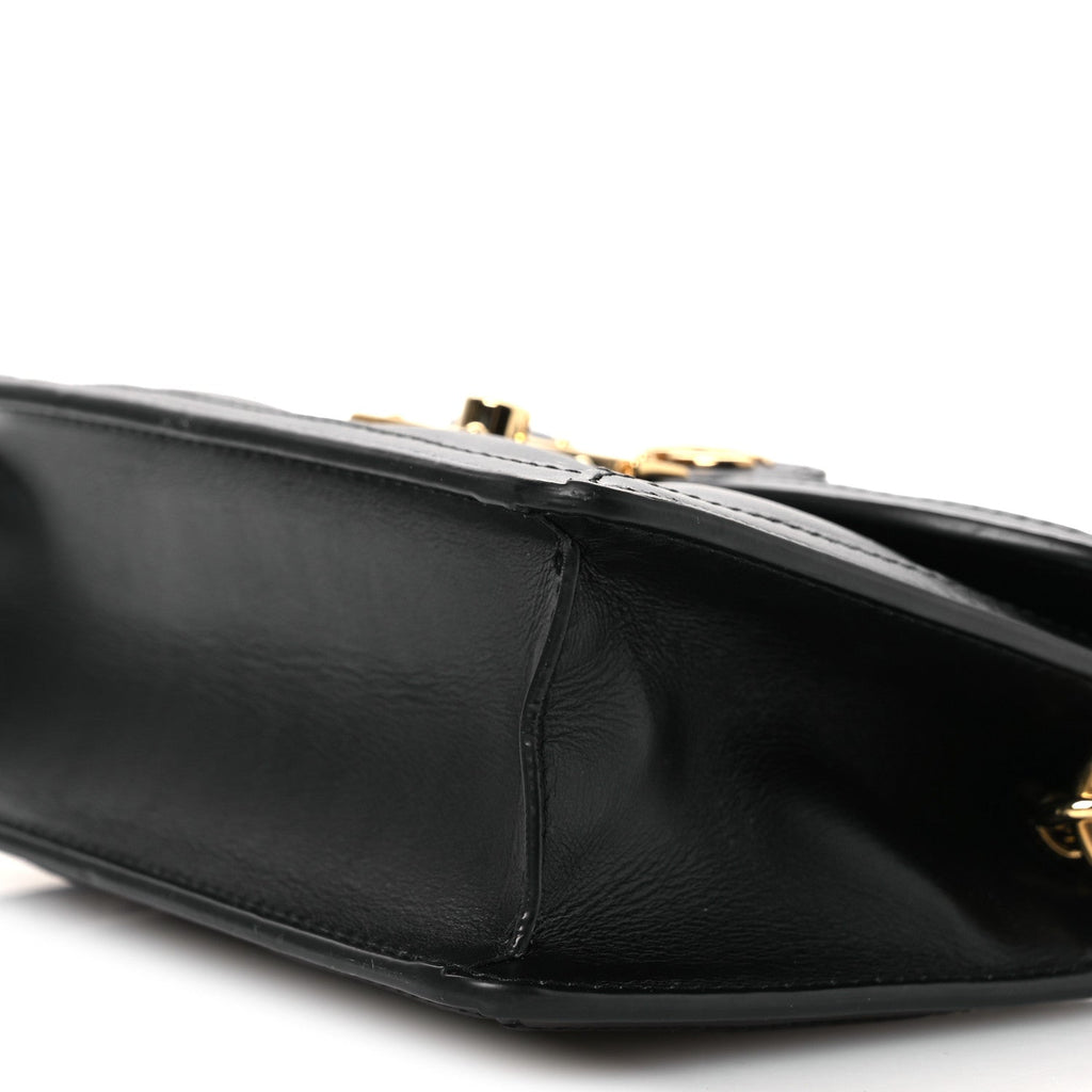 Calfskin GG Matelasse Mini Top Handle Shoulder Bag Black