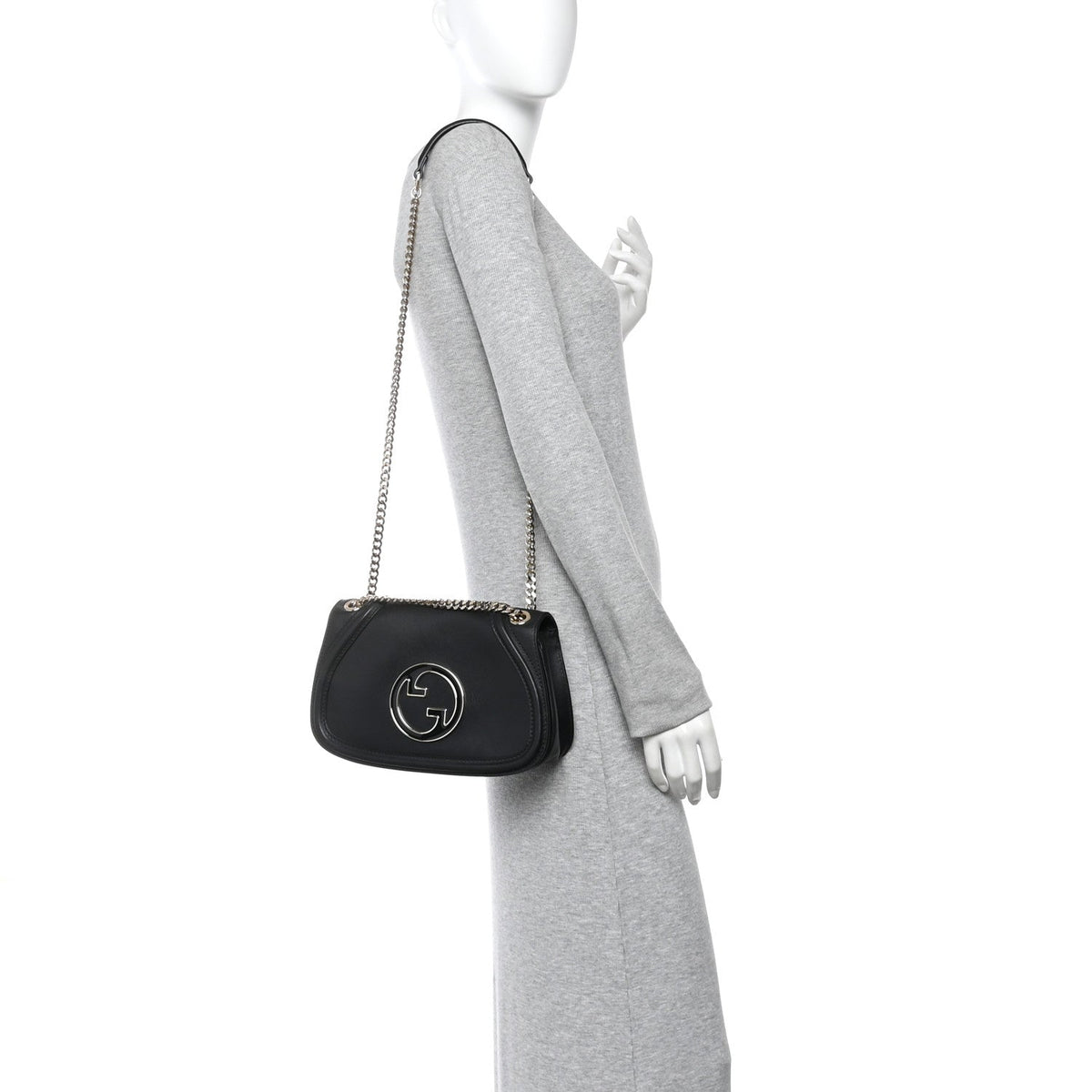 Calfskin Blondie Medium Shoulder Bag Black