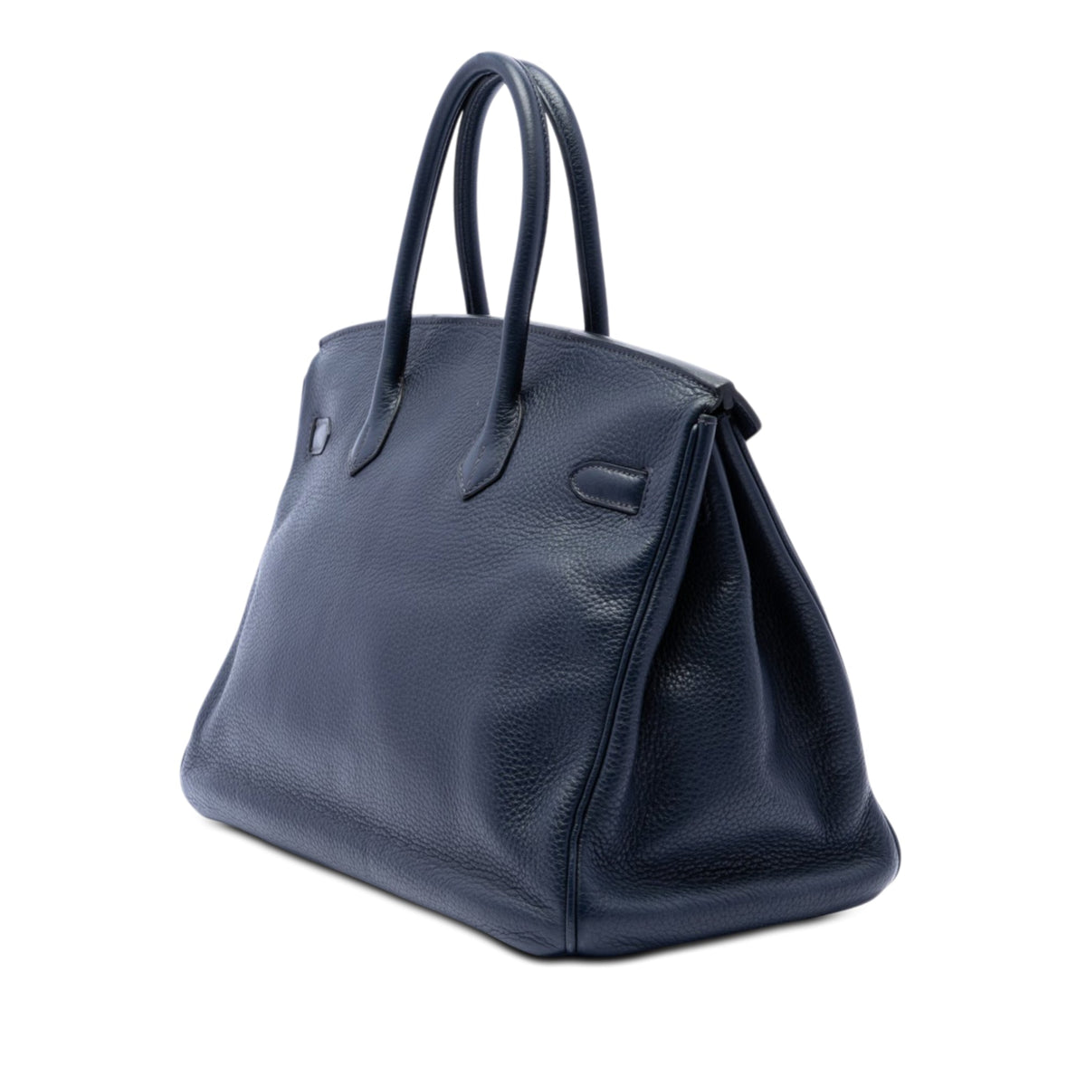 Birkin Handbag Black Clemence with Palladium Hardware 35