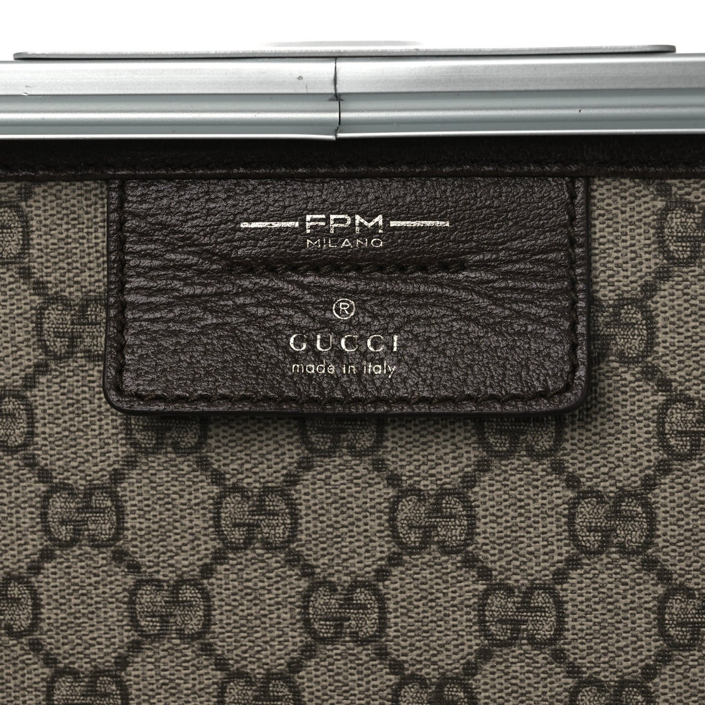GG Supreme Monogram Aluminum Porter Beauty Case Silver