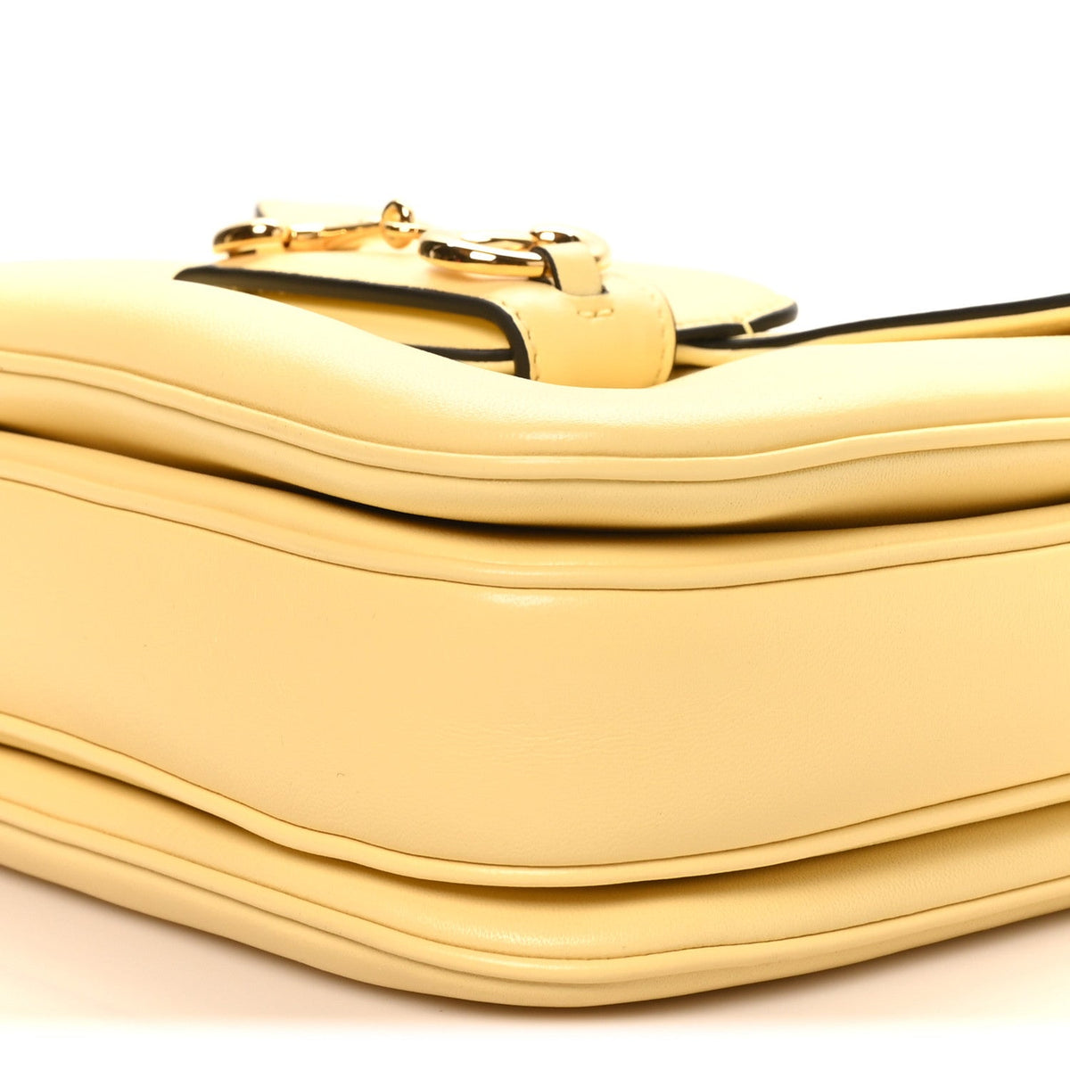 Calfskin Horsebit 1955 Aura Small Shoulder Bag Yellow