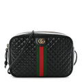 Calfskin Web Trapuntata Small GG Shoulder Bag Black