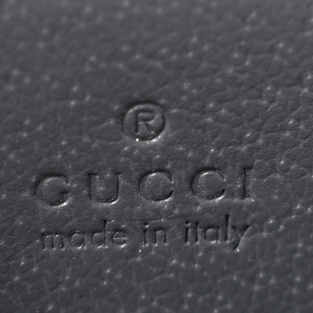 GG Supreme Monogram Zip Card Case Black Grey