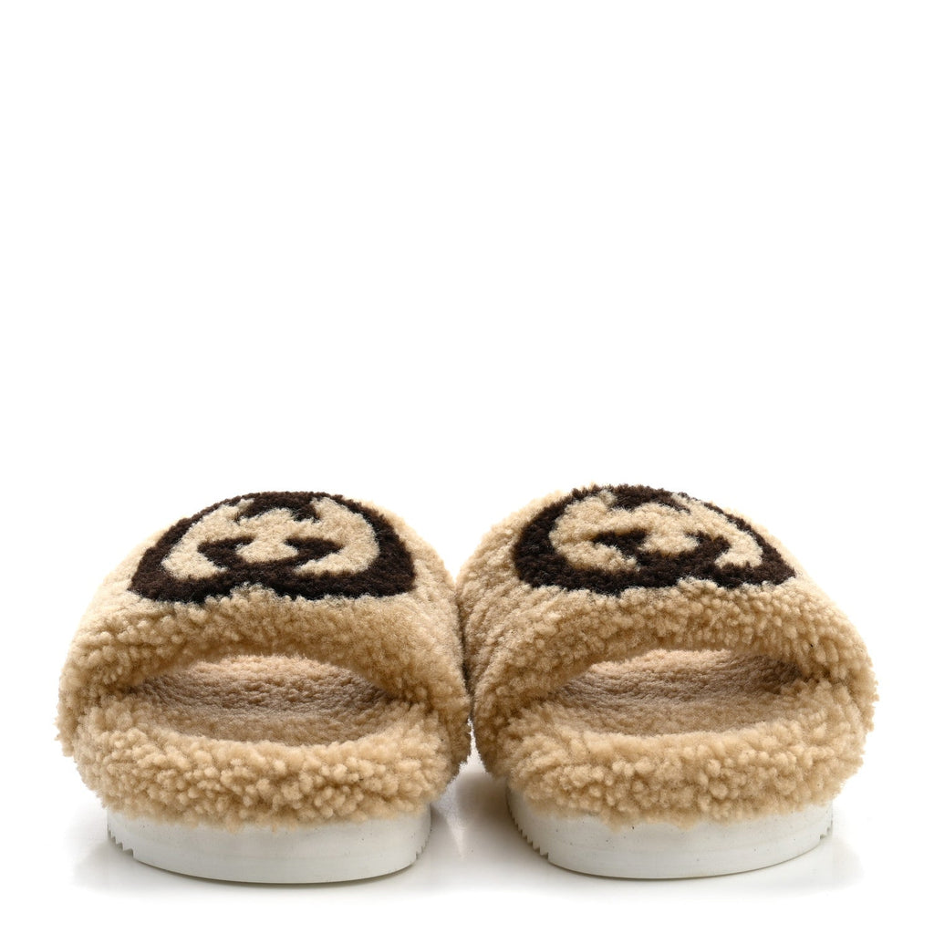 Shearling Womens Eileen Slide Sandals 37 Cocoa Butterscotch