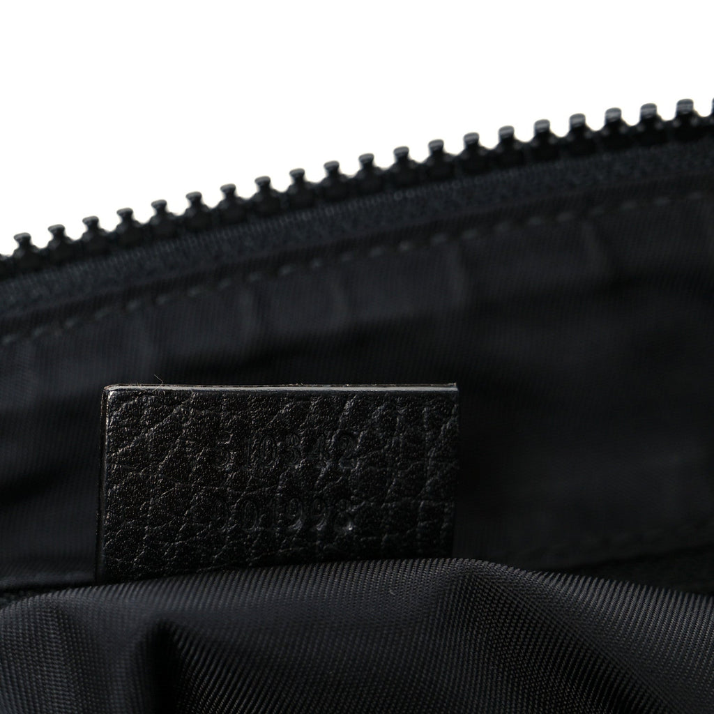 Nylon Monogram Dollar Calfskin Flat Messenger Bag Black