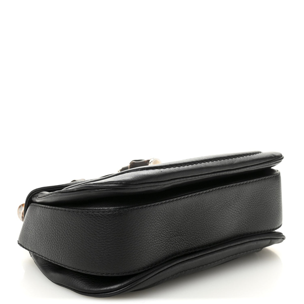 Calfskin Medium New Bamboo Top Handle Bag Black