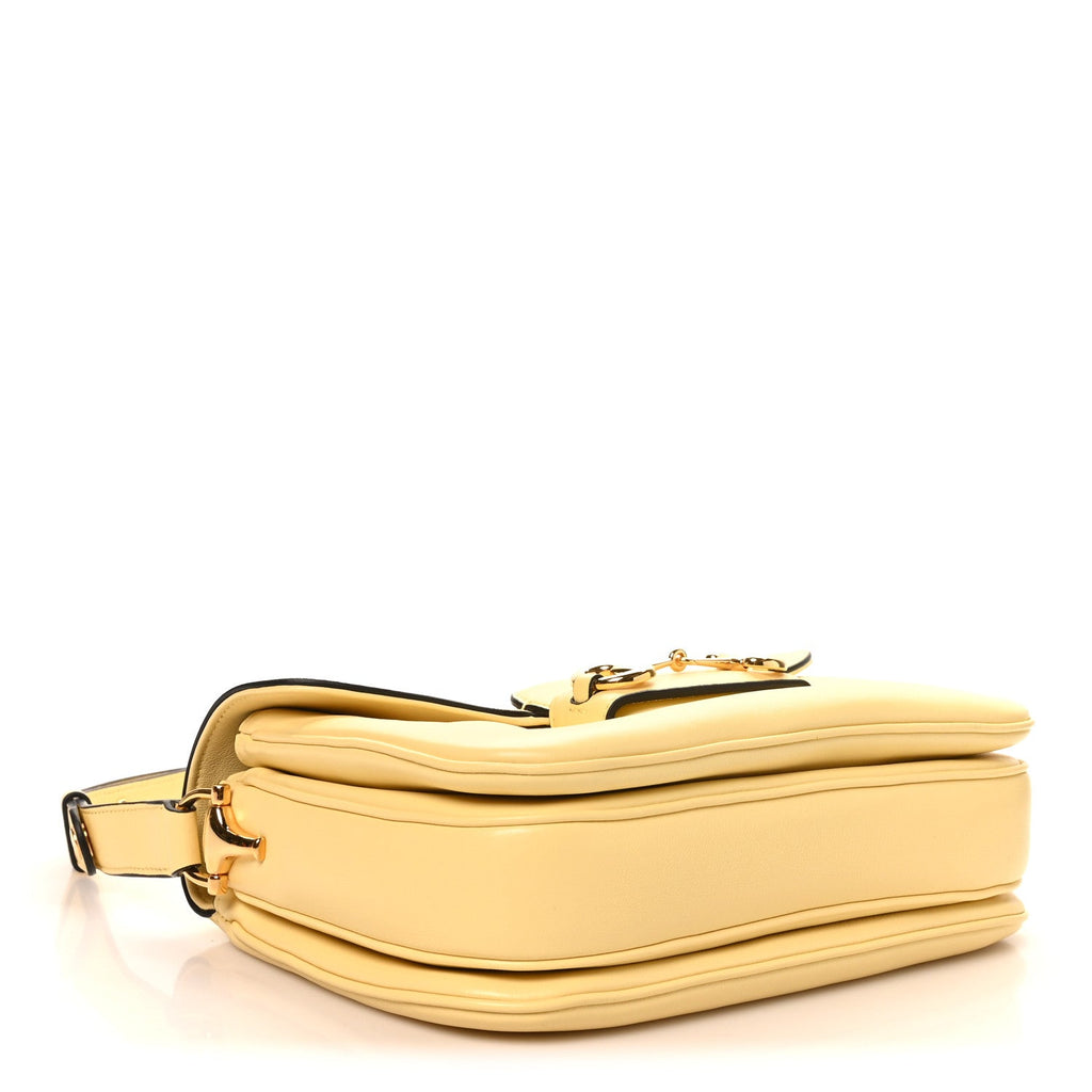 Calfskin Horsebit 1955 Aura Small Shoulder Bag Yellow