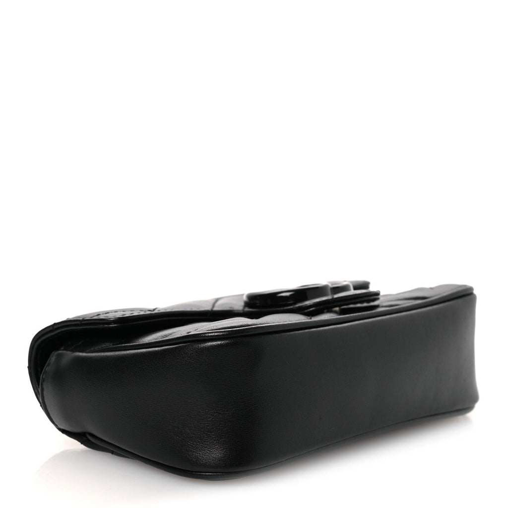 Calfskin Matelasse Monochrome GG Marmont Chain Belt Bag Black