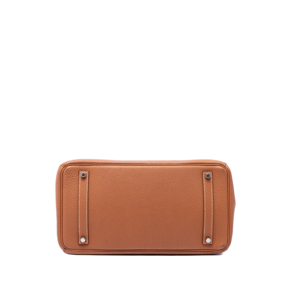 Birkin Handbag Brown Togo with Palladium Hardware 35