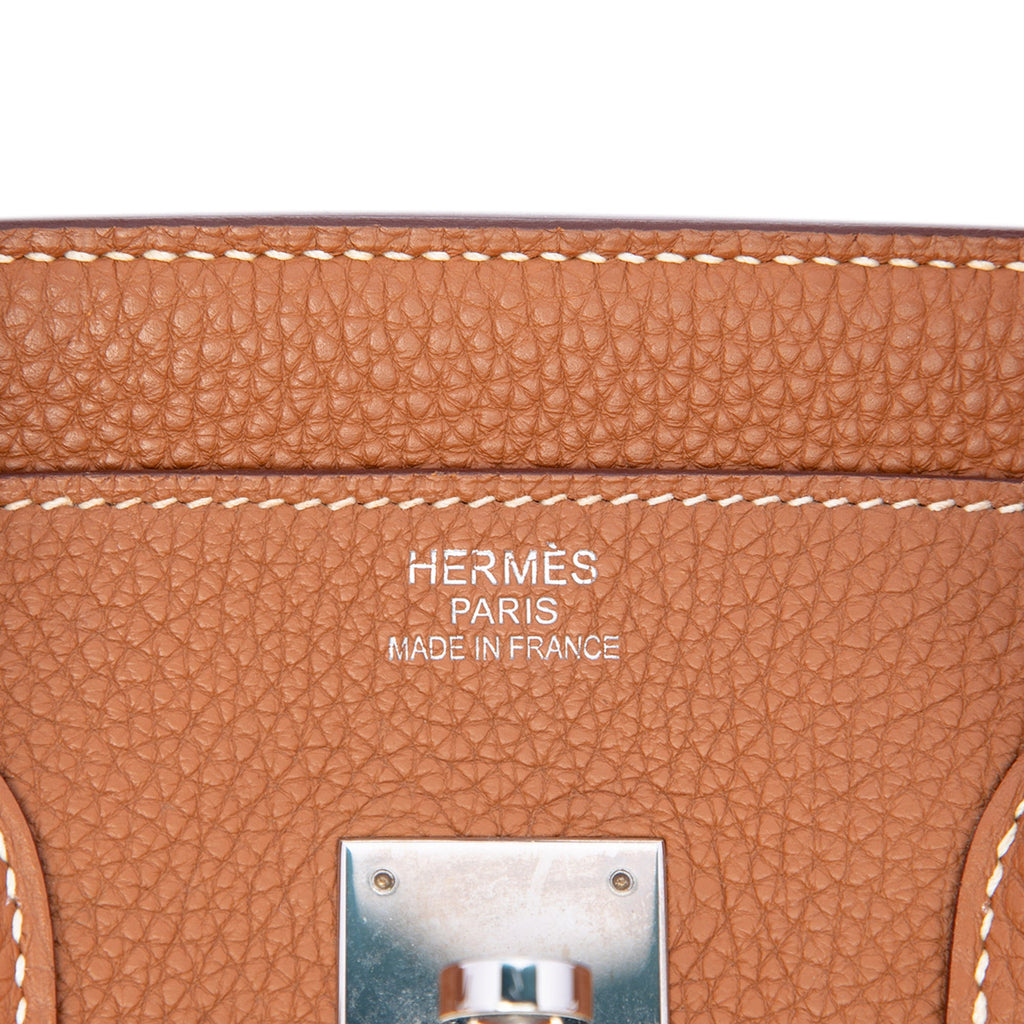 Birkin Handbag Brown Togo with Palladium Hardware 35