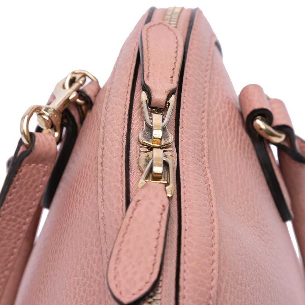 GG Charm Convertible Dome Satchel Leather Mini