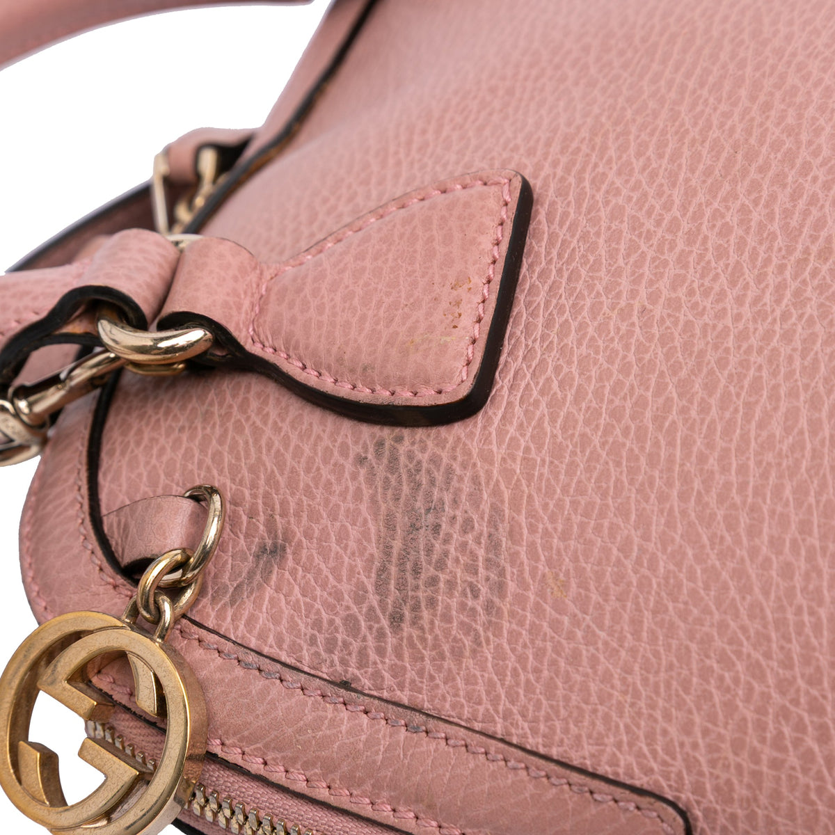 GG Charm Convertible Dome Satchel Leather Mini