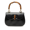 Vintage Convertible Bamboo Top Handle Bag Leather Medium