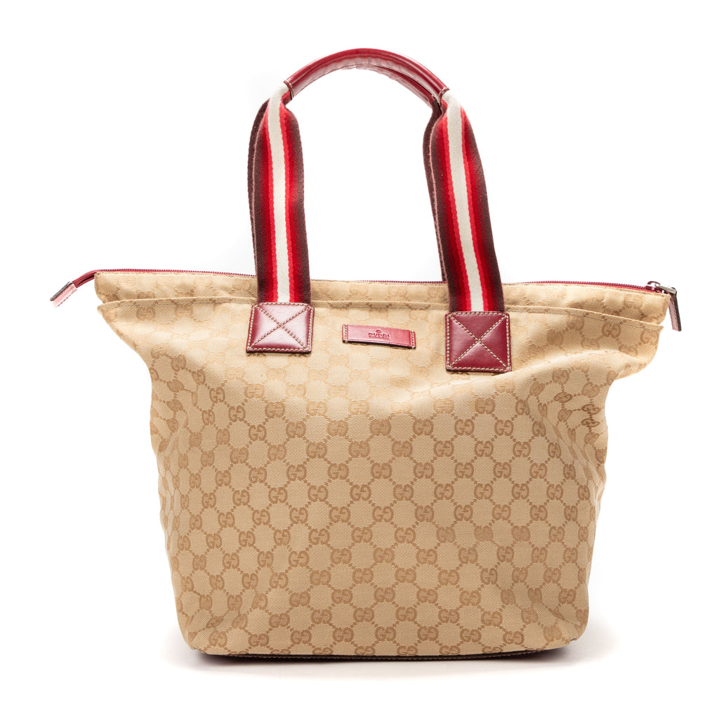 Web Zip Tote GG Canvas Large