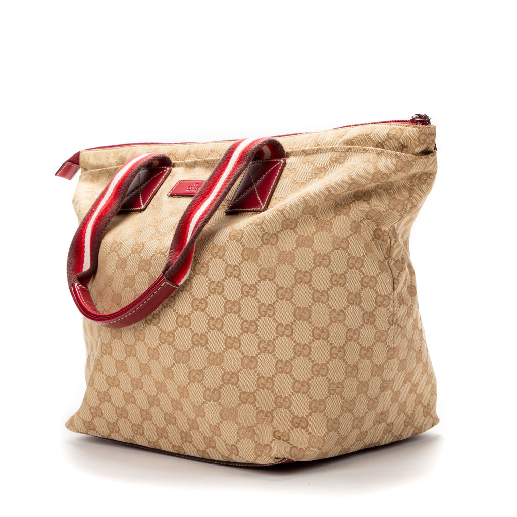 Web Zip Tote GG Canvas Large