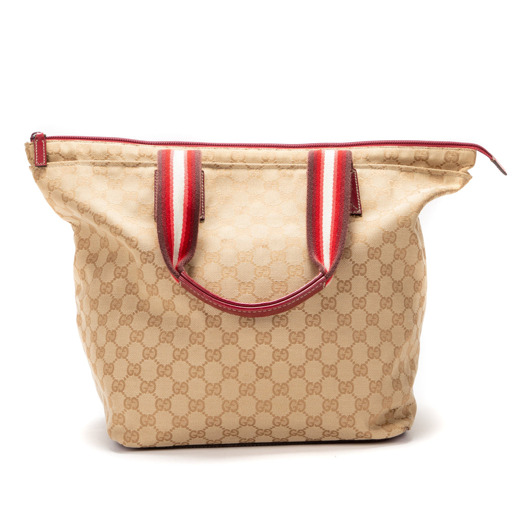 Web Zip Tote GG Canvas Large