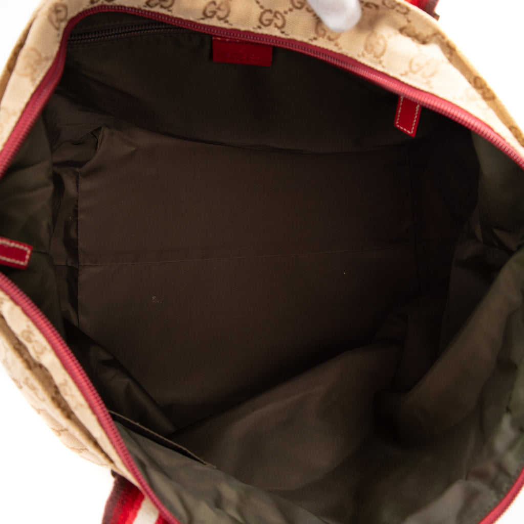 Web Zip Tote GG Canvas Large
