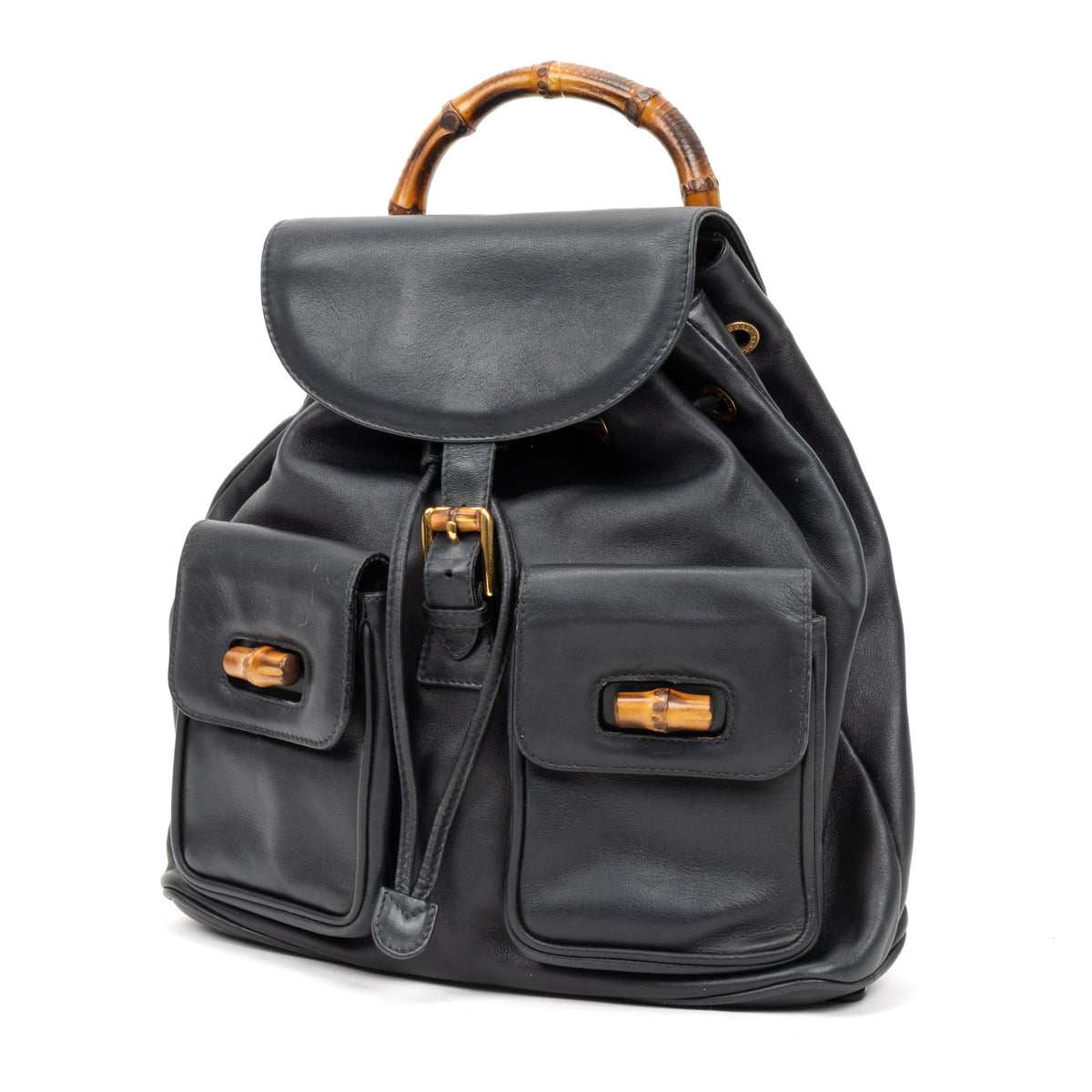 Vintage Bamboo Backpack Leather Medium