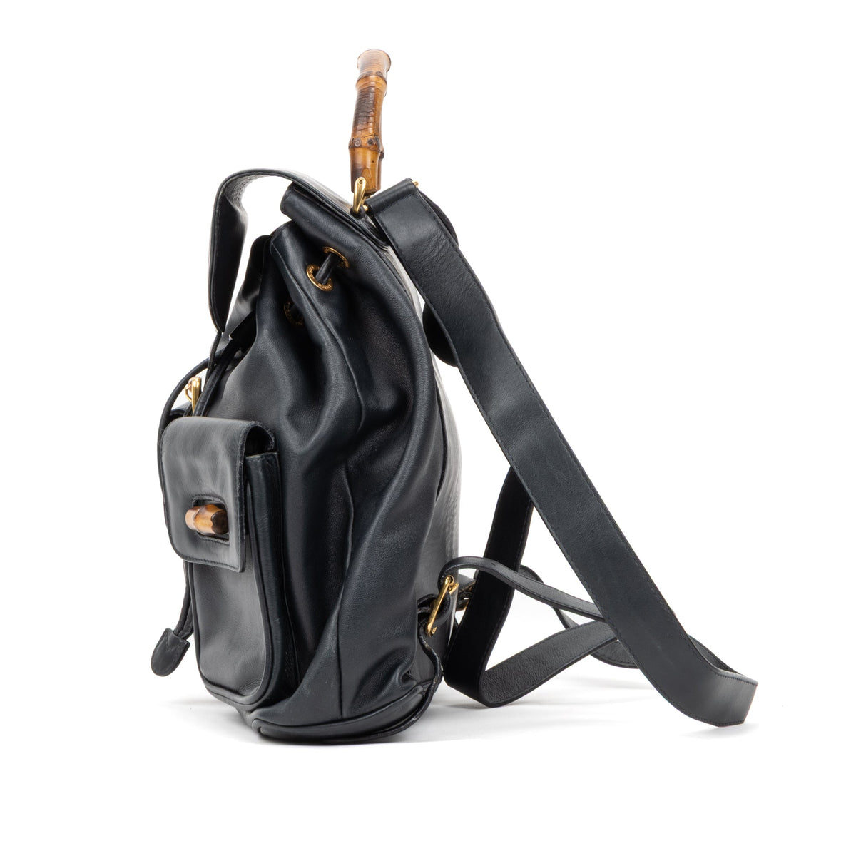 Vintage Bamboo Backpack Leather Medium