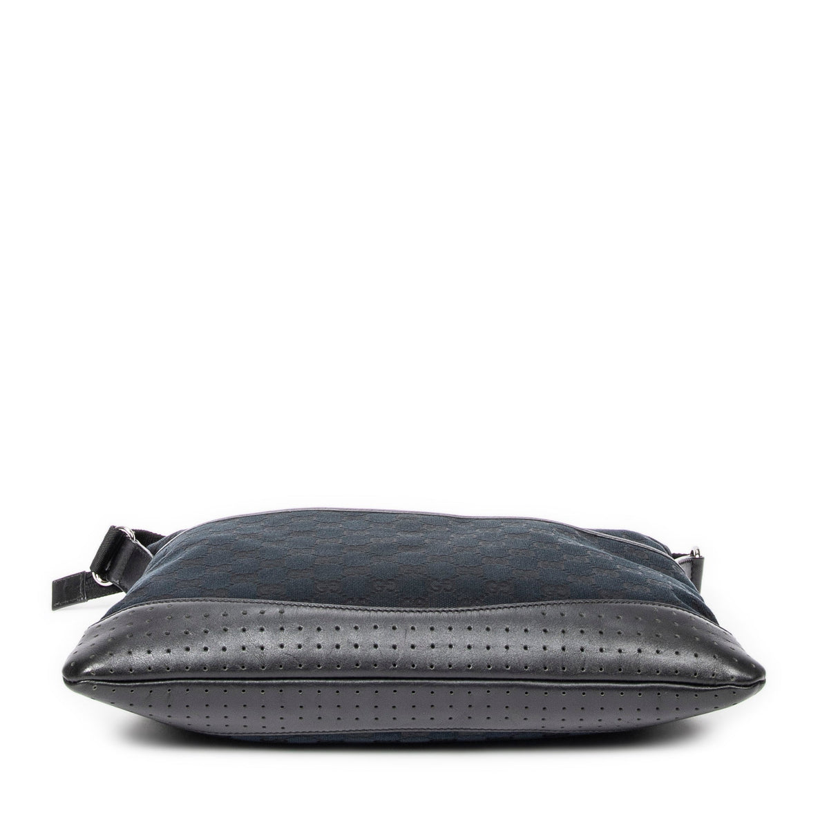 Zip Messenger Bag GG Canvas with Perforated Leather Medium