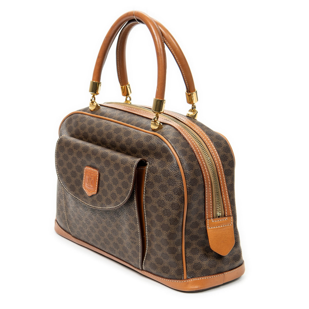 Vintage Duffle Bag Macadam Coated Canvas Medium