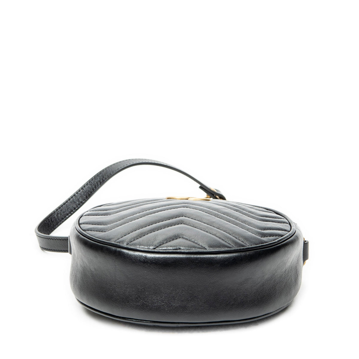 GG Marmont Round Shoulder Bag Matelasse Leather Mini