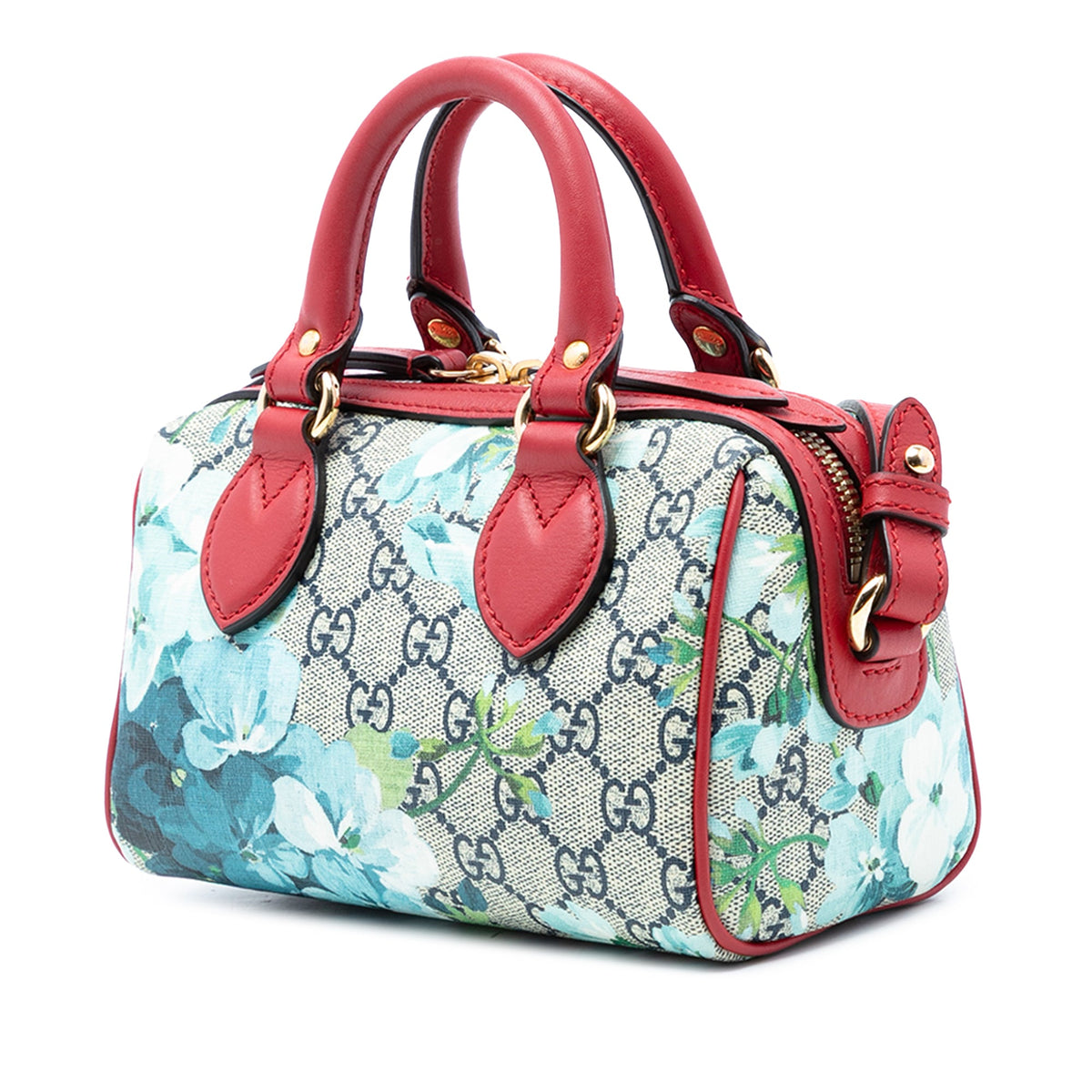 Convertible Boston Bag Blooms Print GG Coated Canvas Small