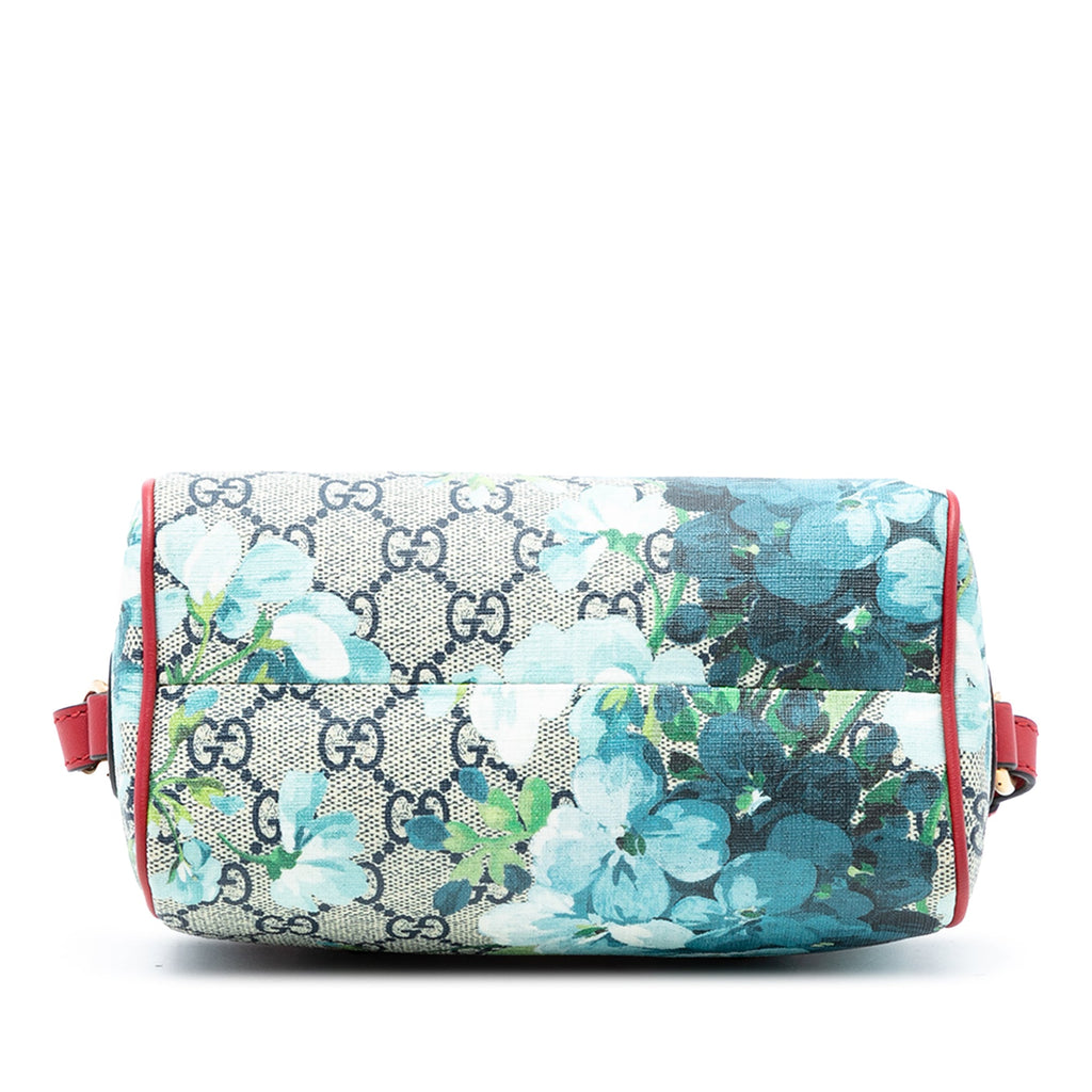 Convertible Boston Bag Blooms Print GG Coated Canvas Small