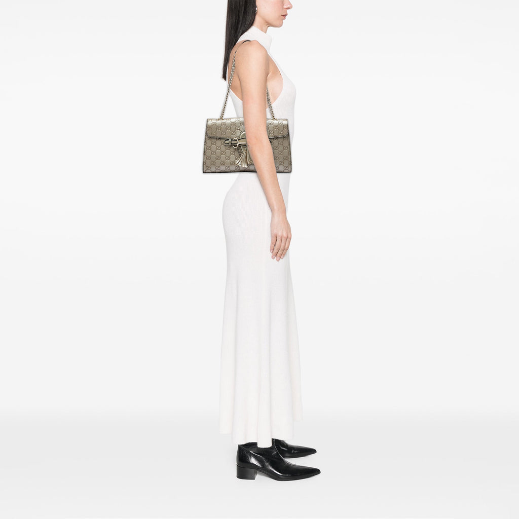 Emily Chain Flap Bag Guccissima Leather Medium