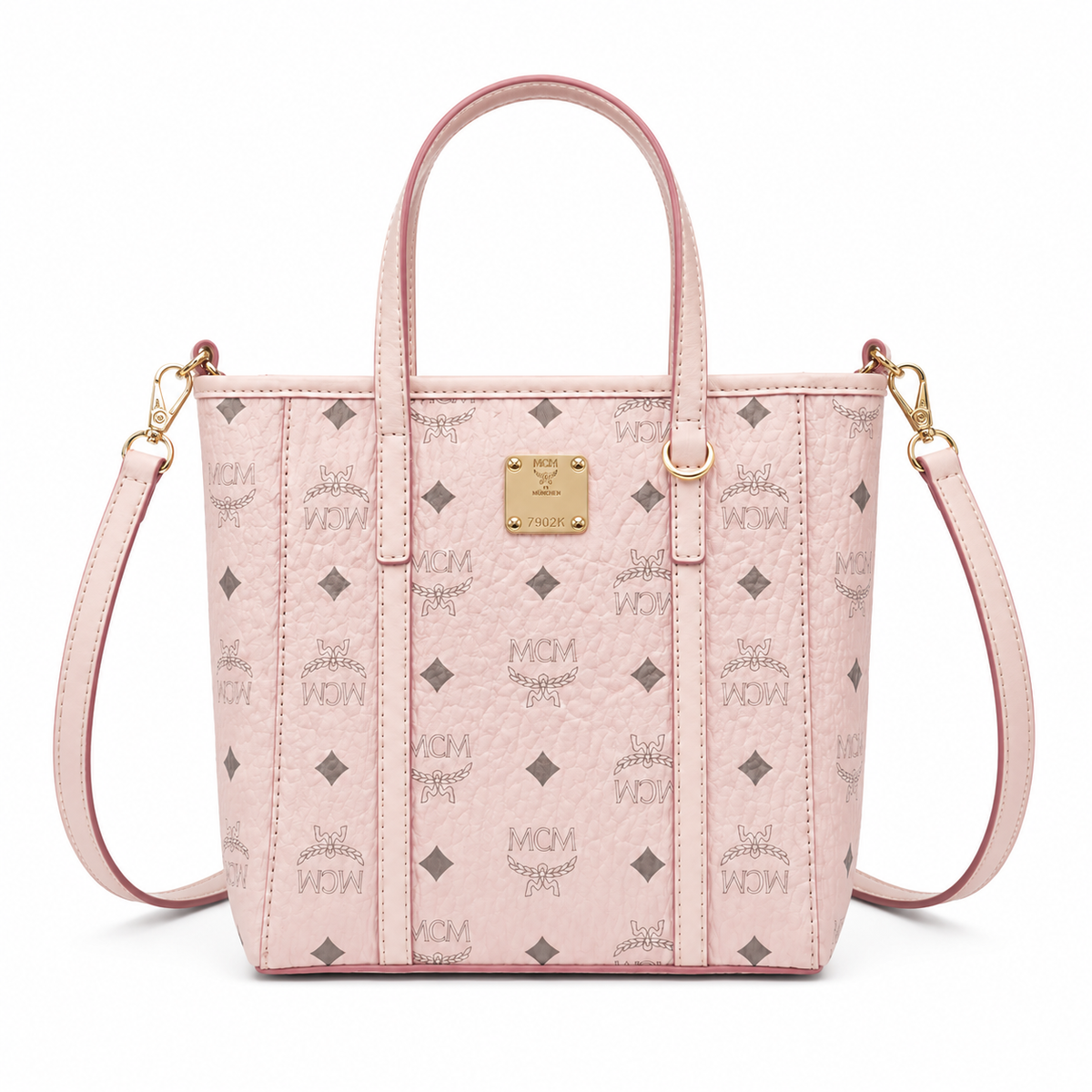 MCM Mini Tote Bag Pink Visetos Print | Compact Crossbody Handbag for Women | 19x18.5x9.5cm