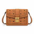 MCM Tracy Visetos Crossbody Bag – Cognac Monogram, Gold Push-Lock, Small