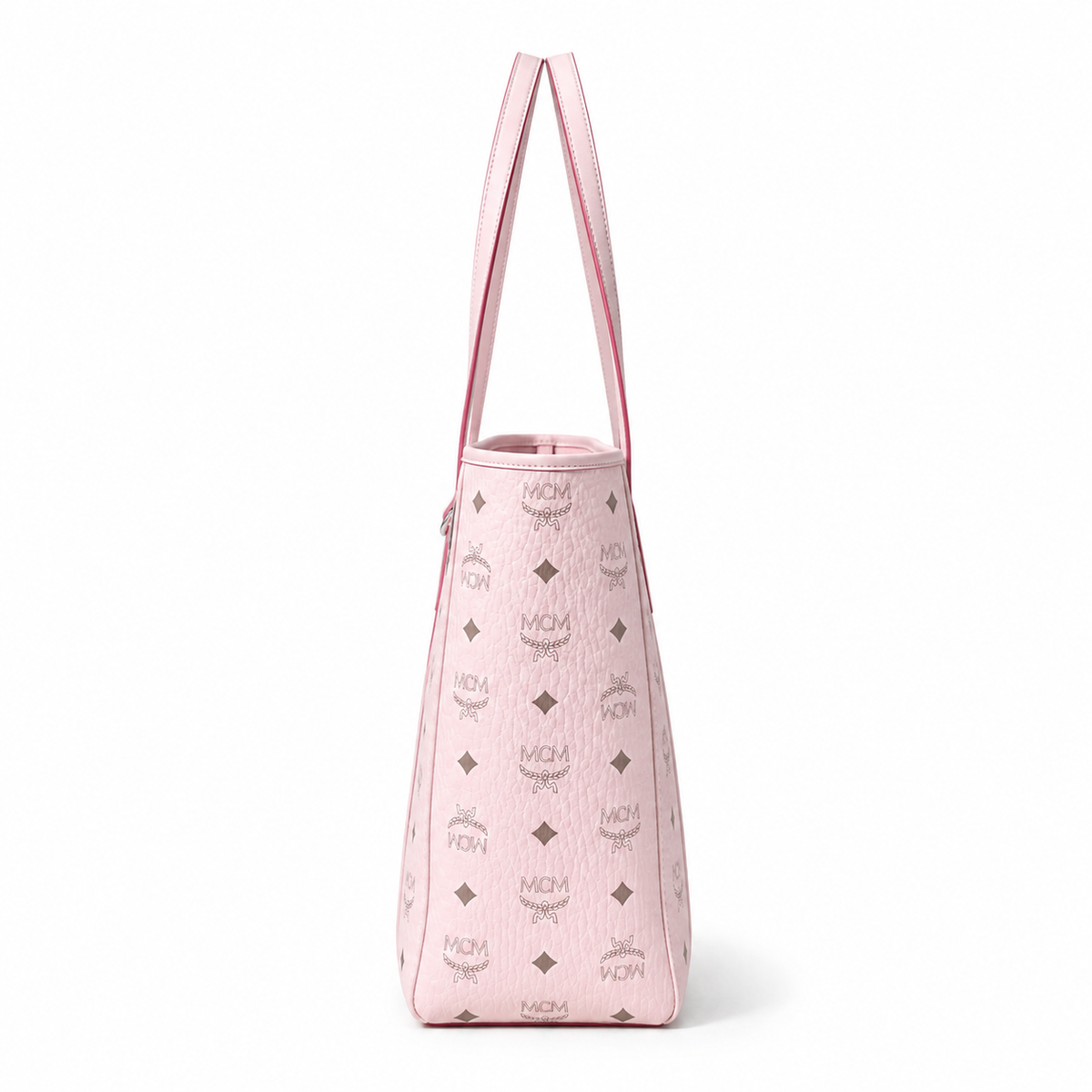 MCM Toni Visetos Medium Tote – Soft Pink Monogram, Silver Plate, MWPAATN03