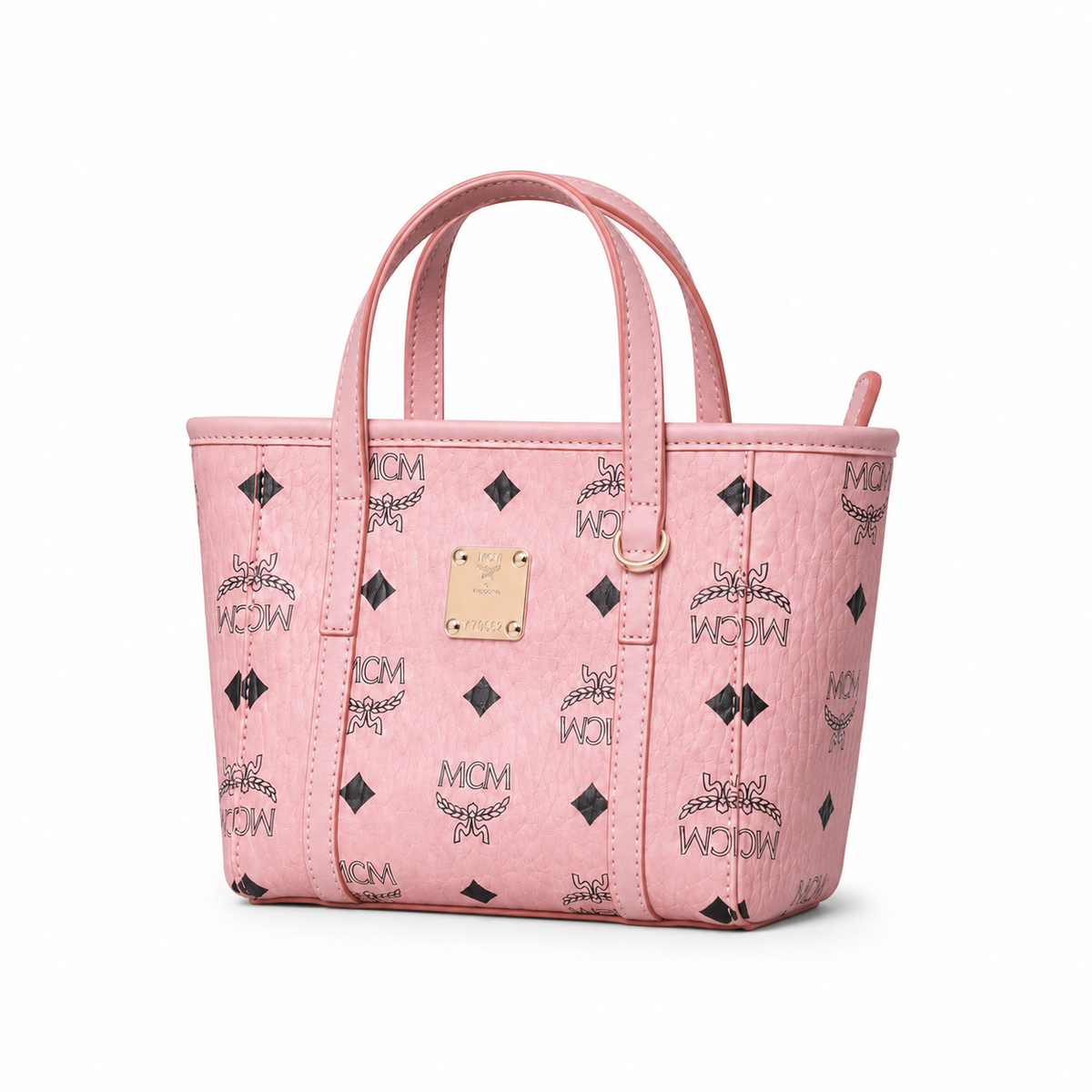 MCM Toni Visetos Mini Tote Bag – Pink Monogram, Gold Hardware, MWPFSMT03