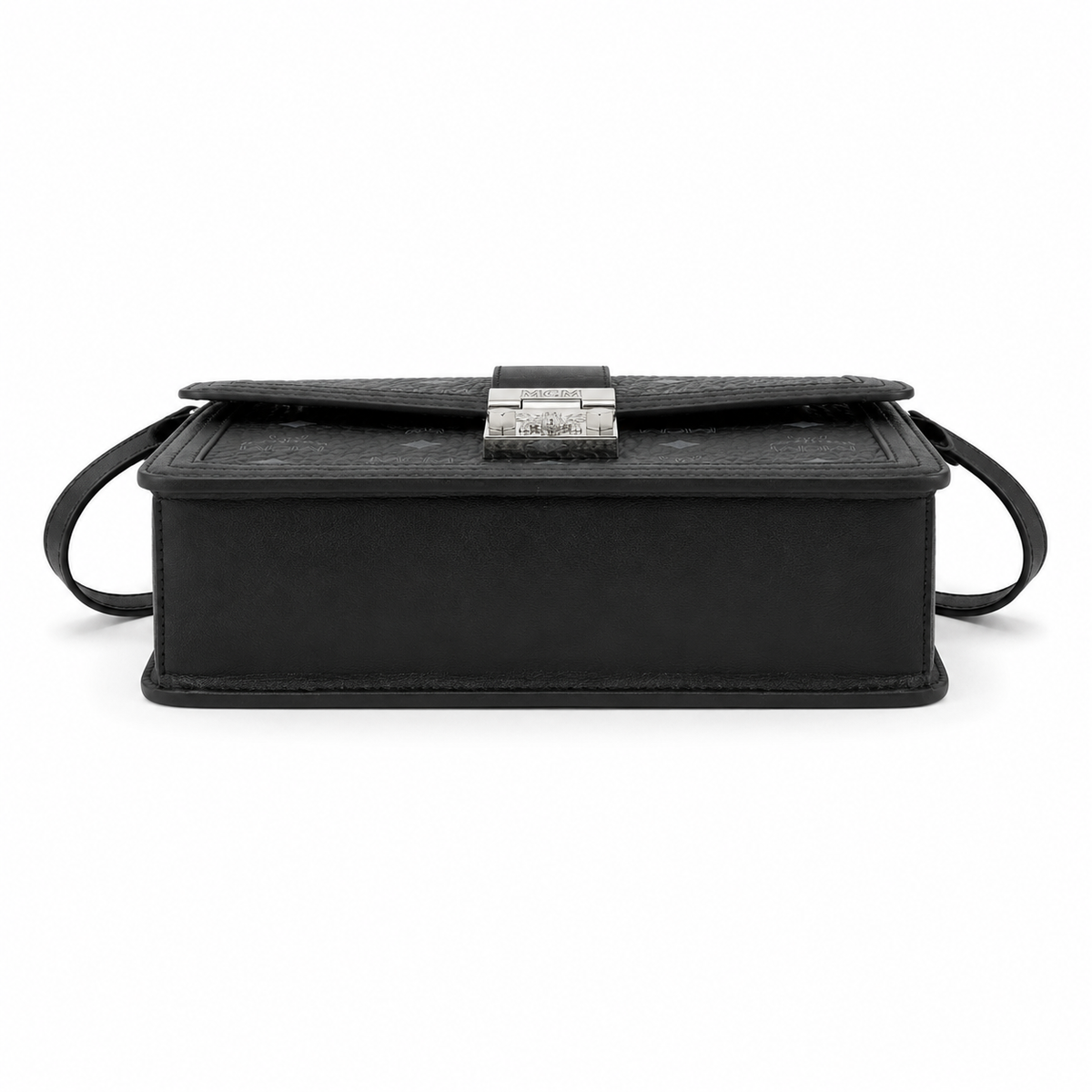 MCM Anais Visetos Small Flap Bag – Black Monogram, Silver Hardware, MWH6SIA20