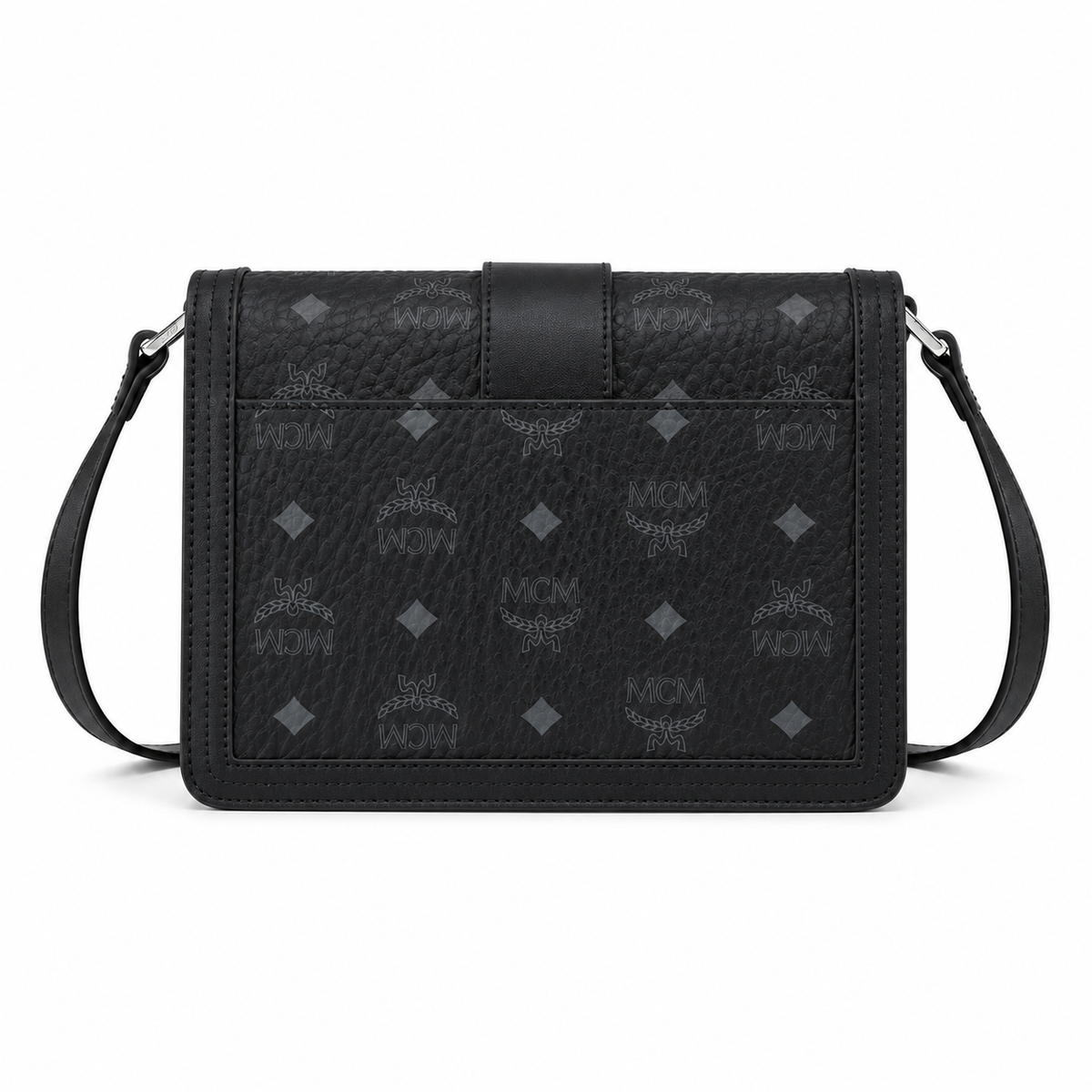 MCM Anais Visetos Small Flap Bag – Black Monogram, Silver Hardware, MWH6SIA20