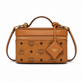 MCM Cosmetics Visetos Mini Vanity Bag – Cognac, Top Handle, MWHAASA27