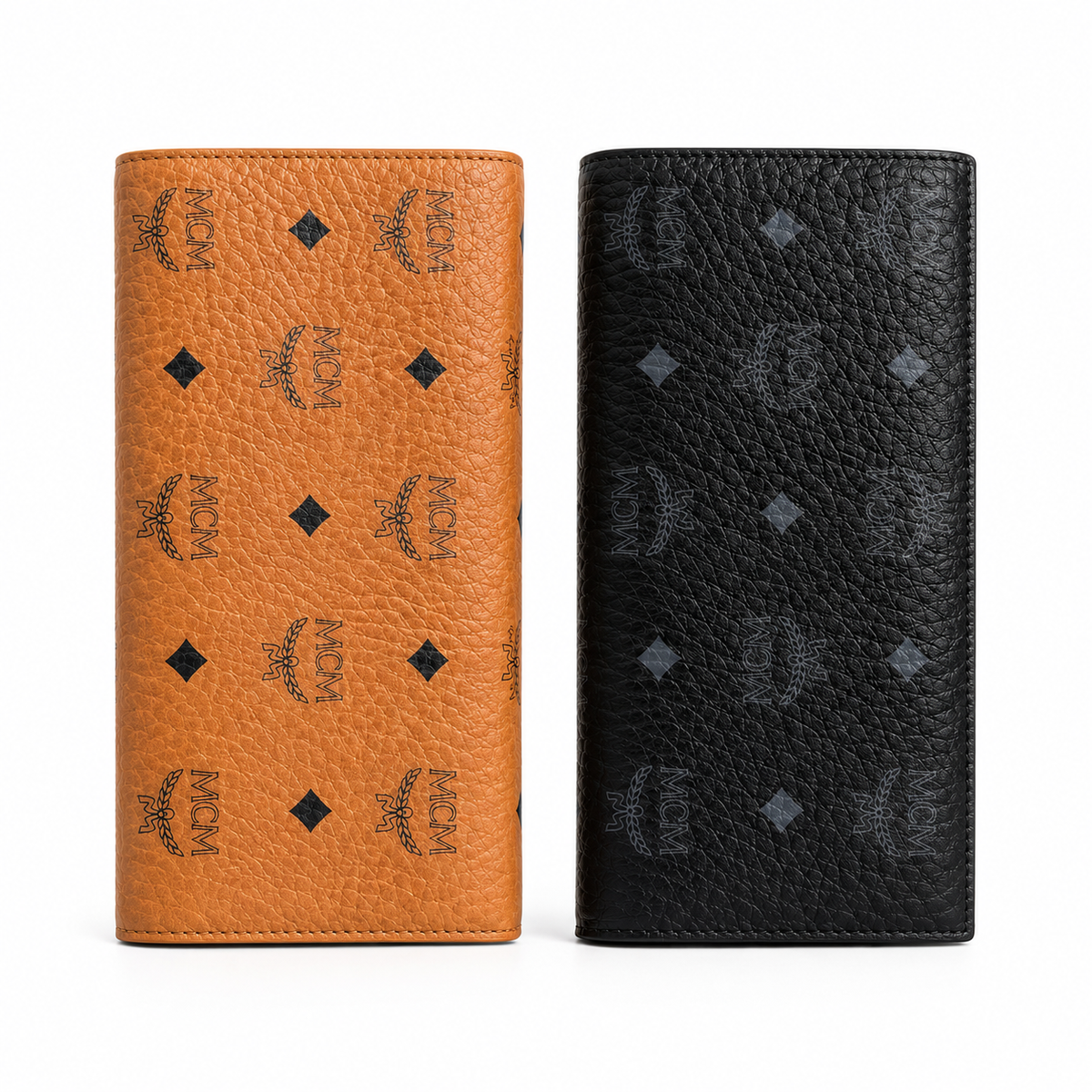 MCM Patricia Visetos Long Zip Wallet – Cognac – Black