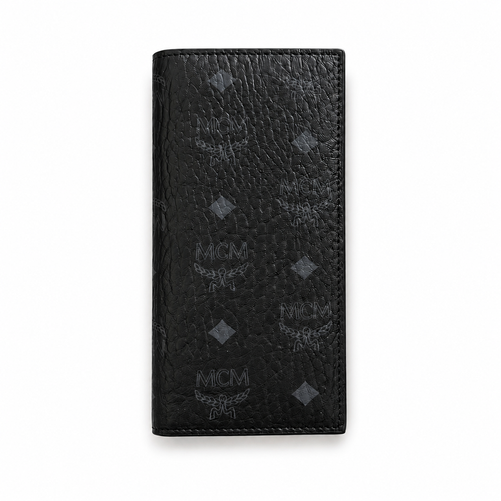 MCM Linea Visetos Long Wallet – Cognac / Black
